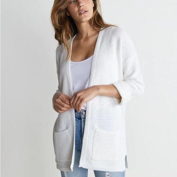 Marine Layer Catalina Knit 100% Cotton Cardigan | White | SZ S - Picture 2 of 12